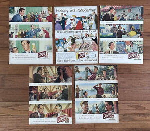 Lot of 5 Schlitz Advertisements 1940s 1950s